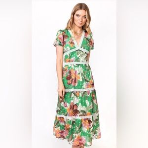 Adelyn Rae Lian Jacquard Printed Midi Dress